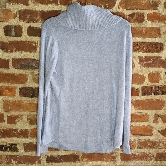 Rachel Zoe Small Blue Gray Pullover Cowl Neck Sweater - Picture 5 of 8